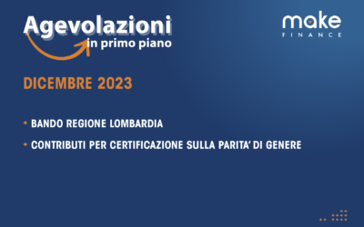 Agevolazioni in primo piano Dicembre 2023