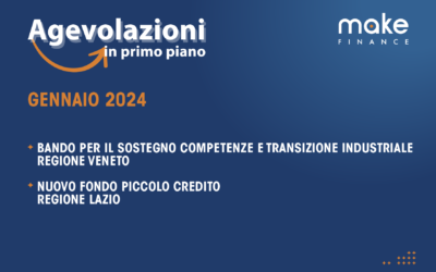 Agevolazioni in primo piano Gennaio 2024